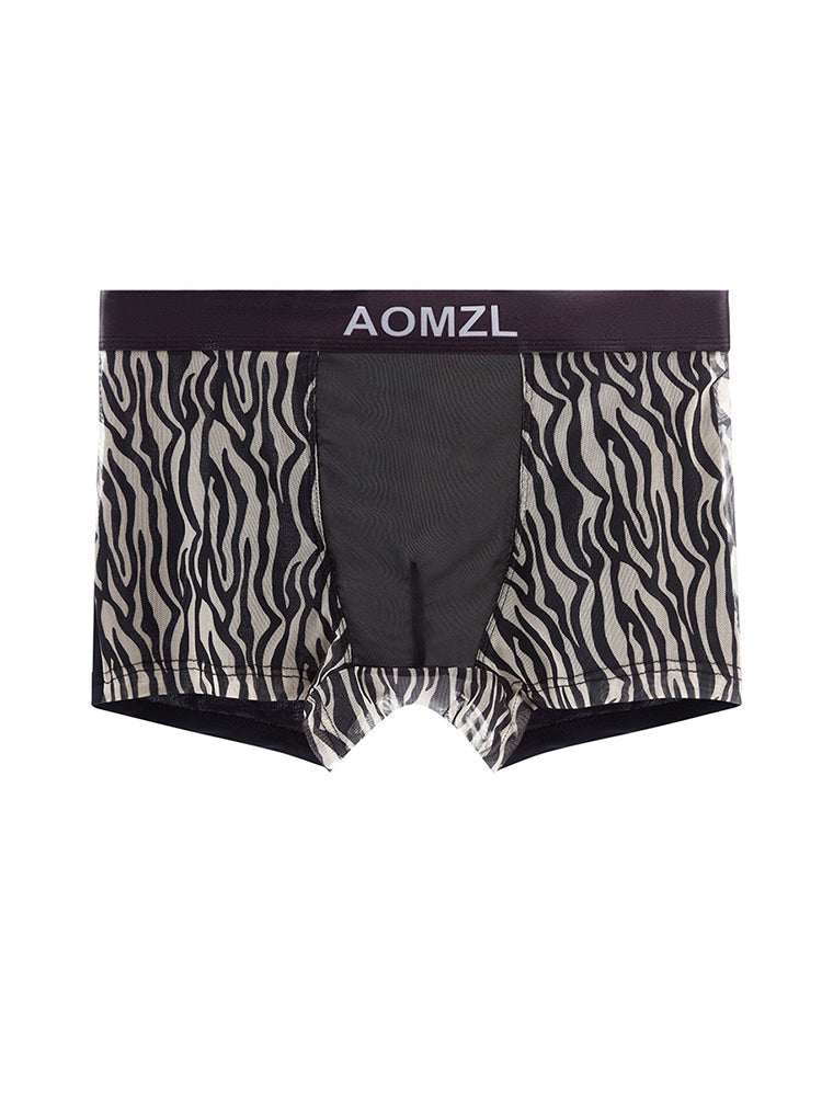 2-pack Men's Leopard Print Sexy Mesh Boxer Briefs | dmunderwear detail image 9