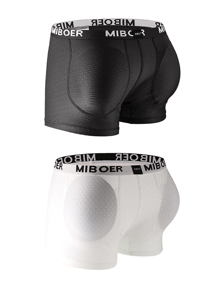 2 Pack Men's Lifting Breathable with Removable Foam Butt Pads Shapewear | dmunderwear detail image 2