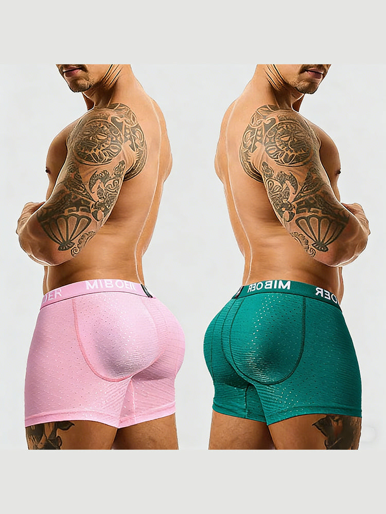 2 Pack Men's Lifting Breathable with Removable Foam Butt Pads Shapewear | dmunderwear detail image 3