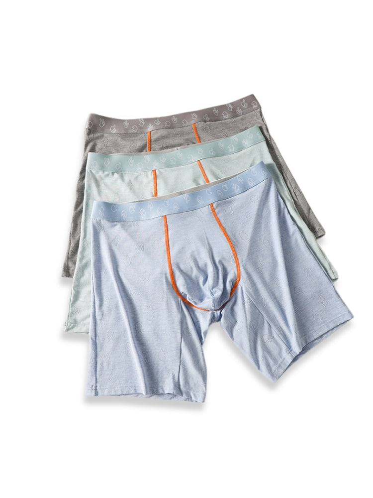 2 Pack Men's Lightweight & Airy Bold Prints Stretch Fabric Boxers Briefs | dmunderwear detail image 10