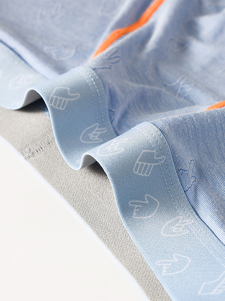 2 Pack Men's Lightweight & Airy Bold Prints Stretch Fabric Boxers Briefs | dmunderwear detail image 3