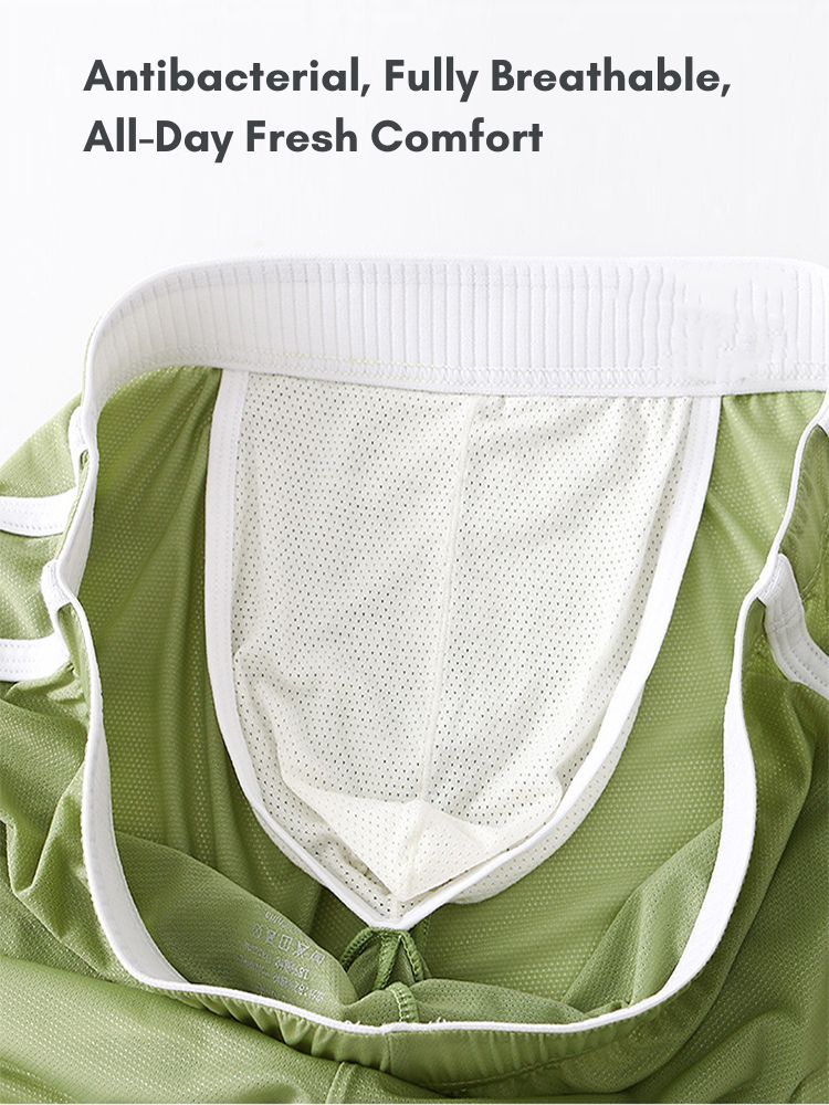 2 Pack Men's Lightweight & Airy Breathable Mesh Comfort Activewear Shorts | dmunderwear detail image 5