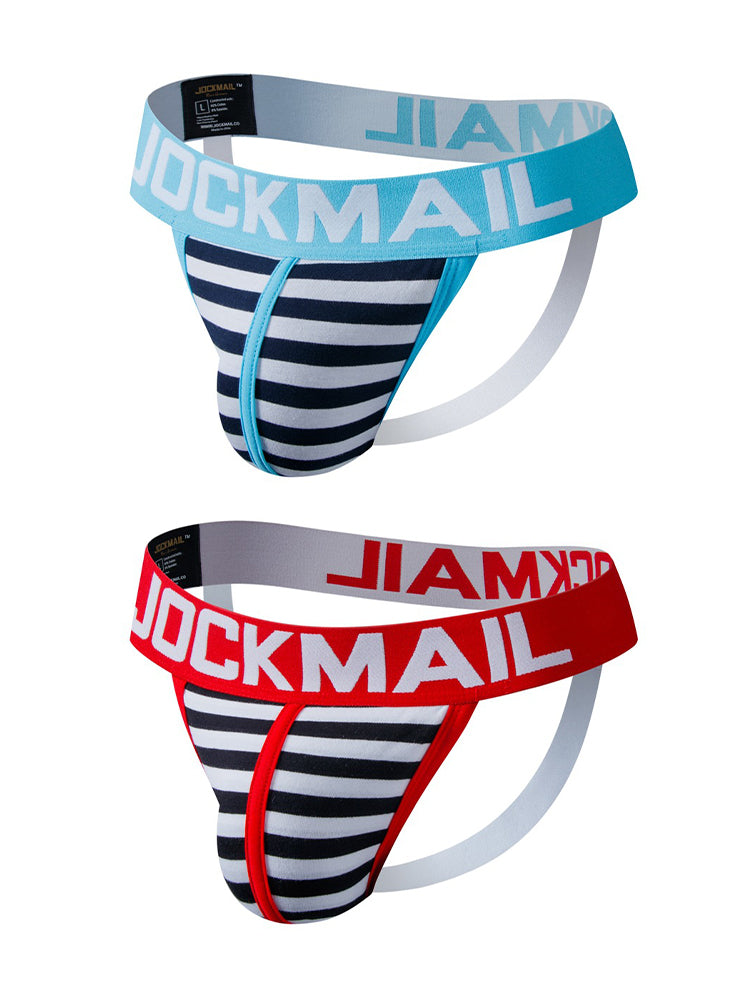 2 Pack Men's Lightweight & Airy Comfy Waistband Stretch Silky Touch Jockstraps | dmunderwear detail image 14