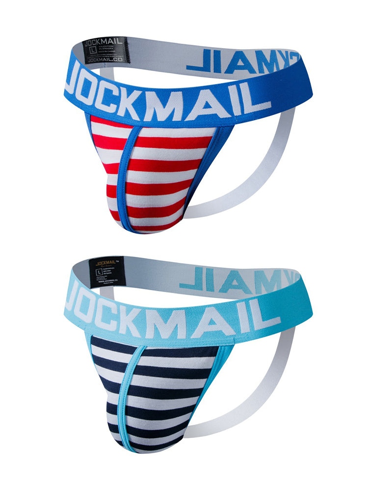 2 Pack Men's Lightweight & Airy Comfy Waistband Stretch Silky Touch Jockstraps | dmunderwear detail image 2