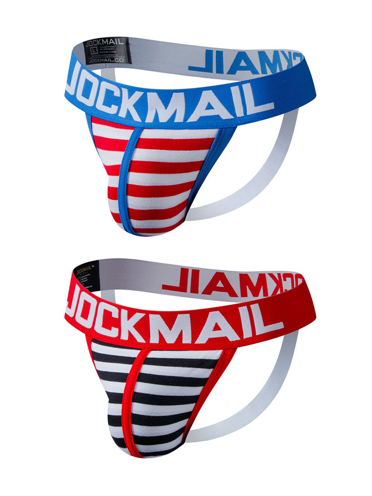 2 Pack Men's Lightweight & Airy Comfy Waistband Stretch Silky Touch Jockstraps | dmunderwear detail image 8