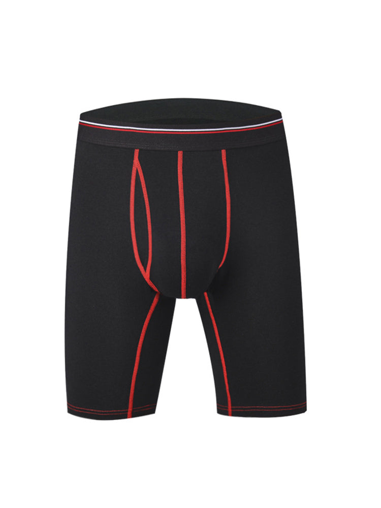 2 Pack Men's Long High Waist Cotton Sports Anti-friction Leg Boxer Briefs | dmunderwear detail image 18