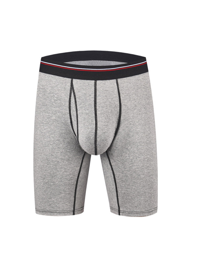 2 Pack Men's Long High Waist Cotton Sports Anti-friction Leg Boxer Briefs | dmunderwear detail image 19