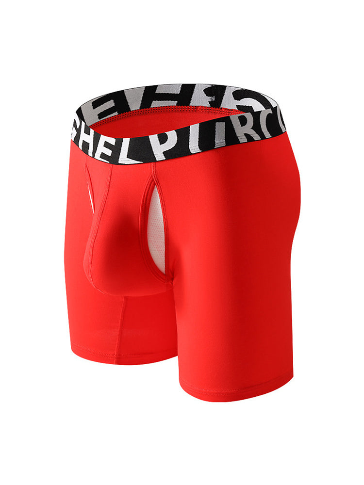 2 Pack Men's Long-Leg Anti-Chafing Performance Boxer Briefs | dmunderwear detail image 10