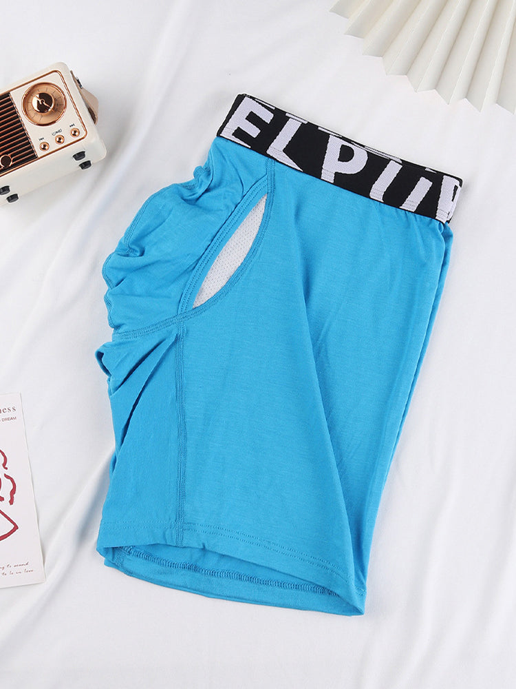 2 Pack Men's Long-Leg Anti-Chafing Performance Boxer Briefs | dmunderwear detail image 6