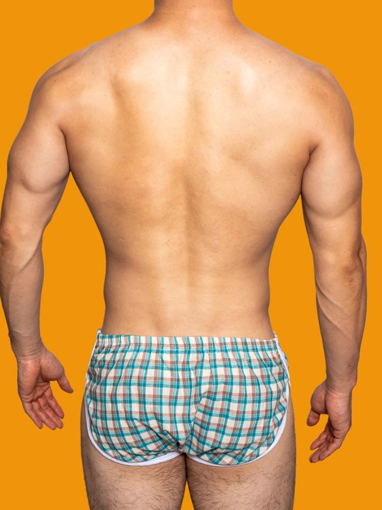 2 Pack Men's Loose Aloha Cotton Plaid Home Pants | dmunderwear detail image 13