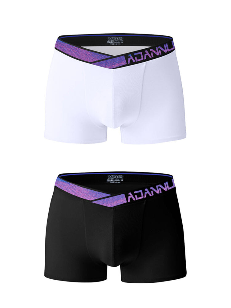 2-pack Men's Loose Blue Classic Boxer Briefs | dmunderwear detail image 2