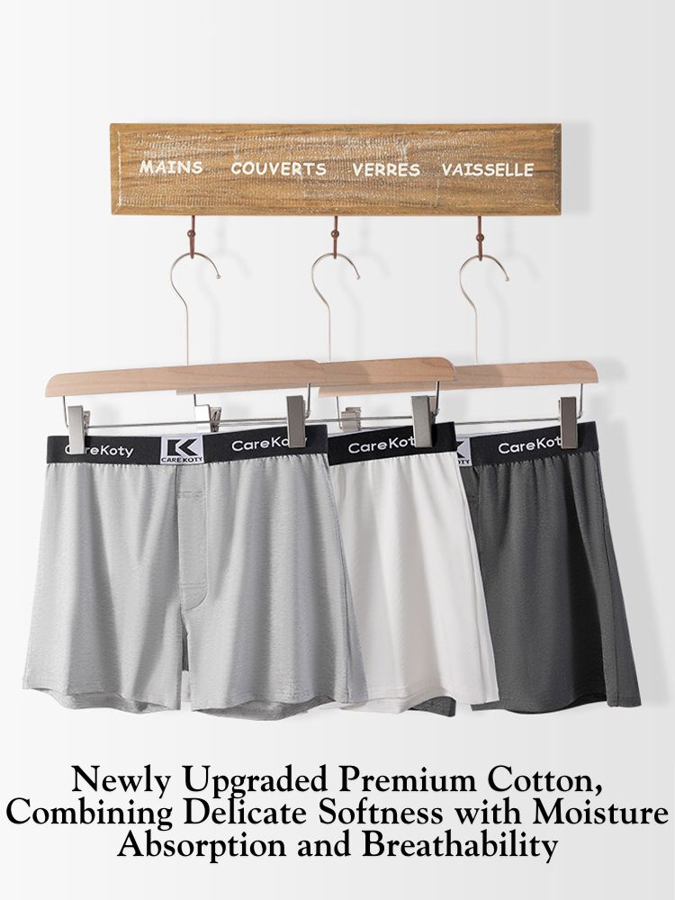 2 Pack Men's Loose-Fit Cotton Comfort Seamless Boxer Shorts | dmunderwear detail image 12