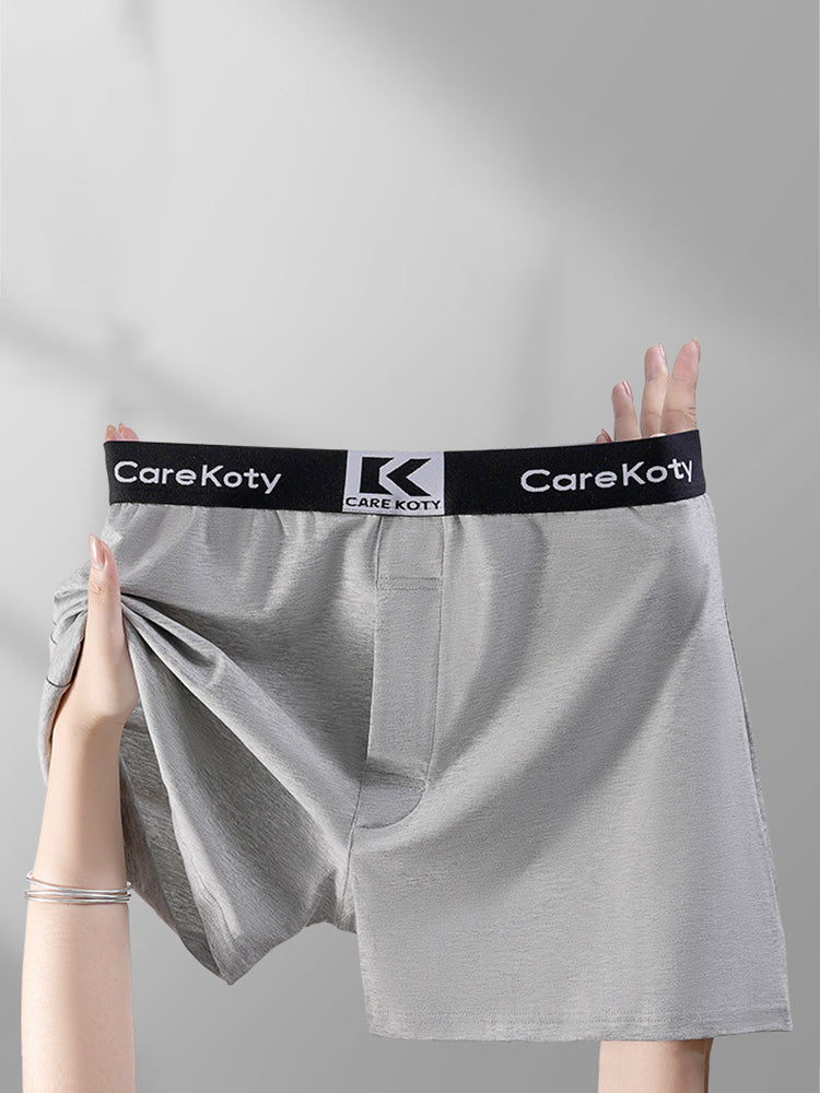 2 Pack Men's Loose-Fit Cotton Comfort Seamless Boxer Shorts | dmunderwear detail image 17
