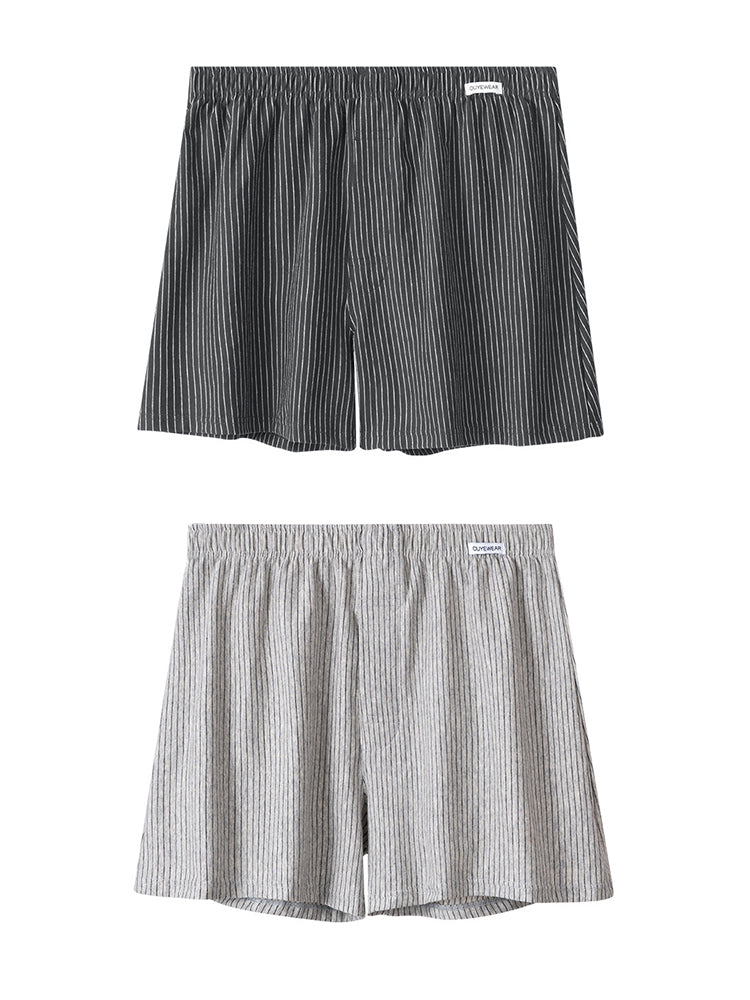 2 Pack Men's Loose Fit Ultra-Soft Cotton Comfy Loungewear Shorts | dmunderwear detail image 2