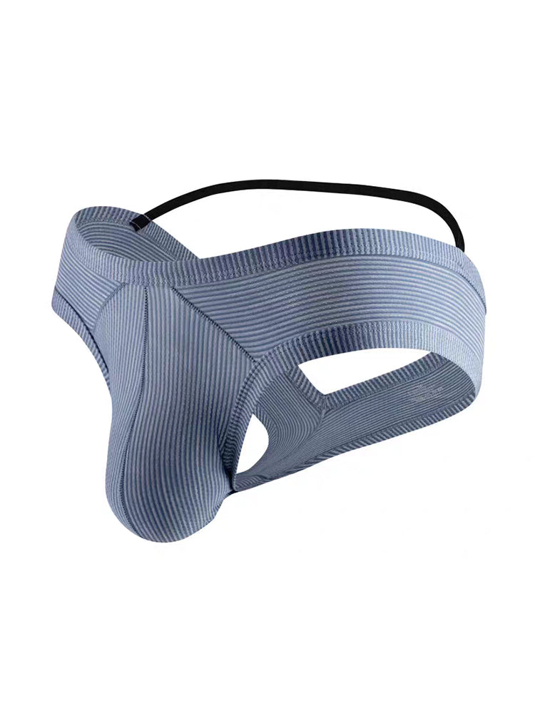2 Pack Men's Low Rise Back Hollow 3D U-convex Large Pouch T-Back Briefs | dmunderwear