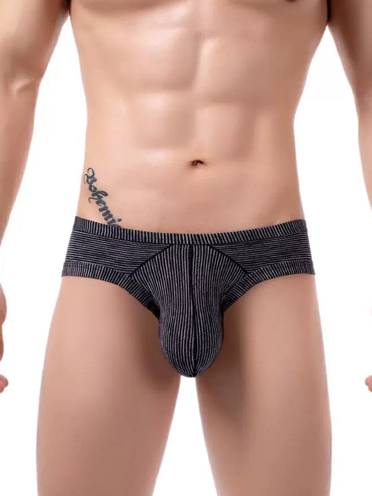 2 Pack Men's Low Rise Back Hollow 3D U-convex Large Pouch T-Back Briefs | dmunderwear detail image 12