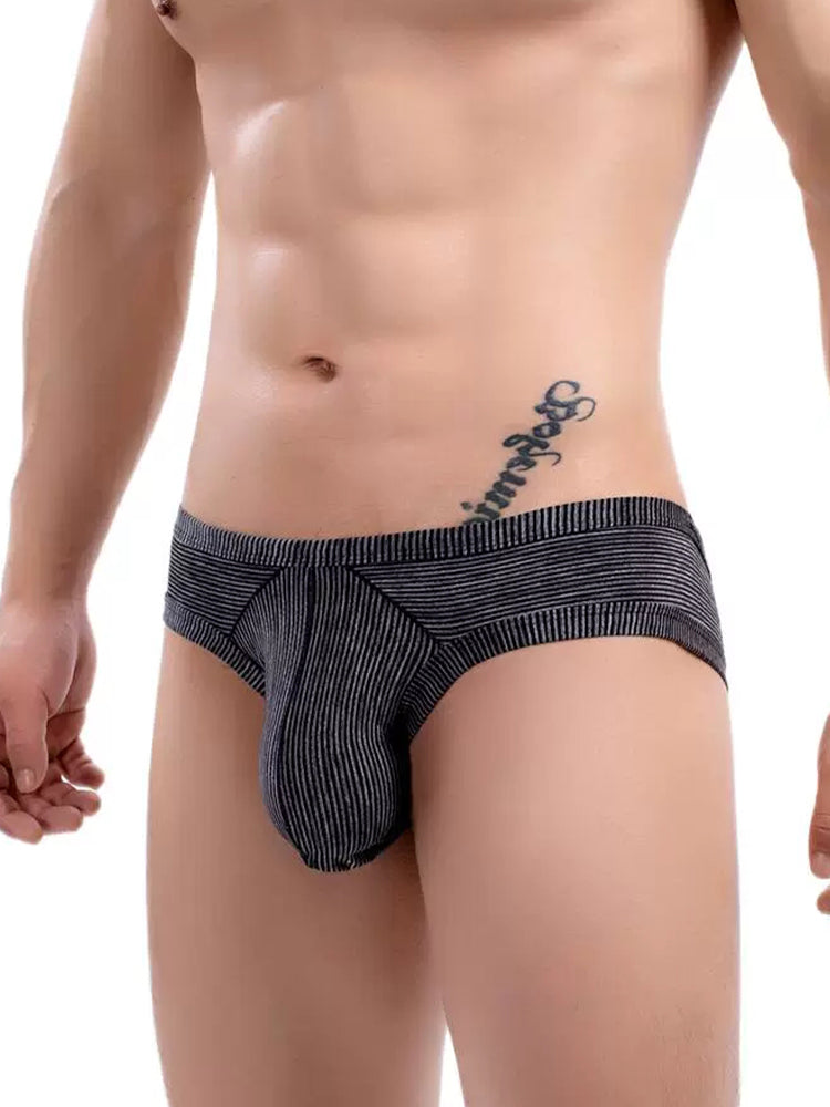 2 Pack Men's Low Rise Back Hollow 3D U-convex Large Pouch T-Back Briefs | dmunderwear detail image 13
