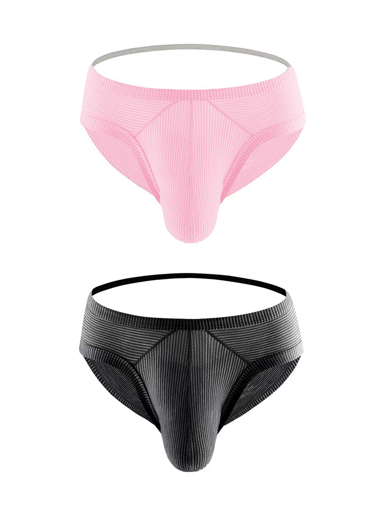 2 Pack Men's Low Rise Back Hollow 3D U-convex Large Pouch T-Back Briefs | dmunderwear detail image 14