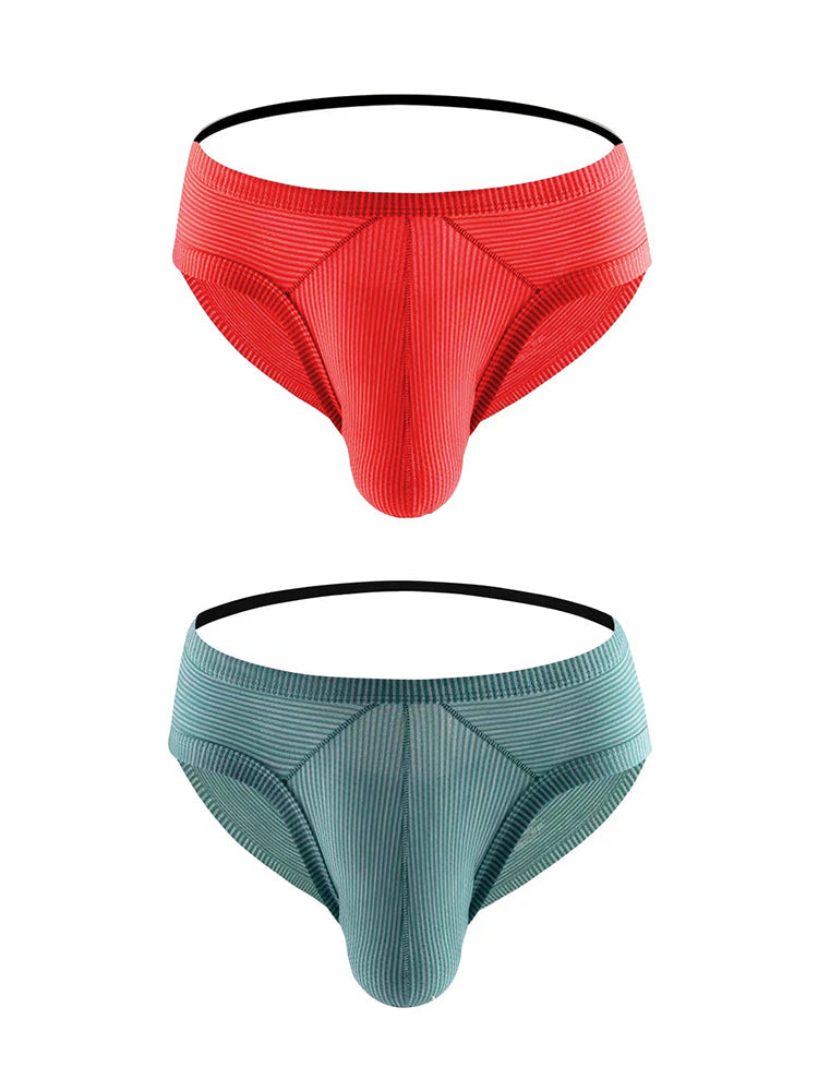 2 Pack Men's Low Rise Back Hollow 3D U-convex Large Pouch T-Back Briefs | dmunderwear detail image 20