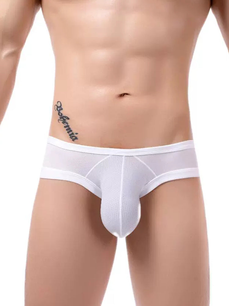 2 Pack Men's Low Rise Back Hollow 3D U-convex Large Pouch T-Back Briefs | dmunderwear detail image 6