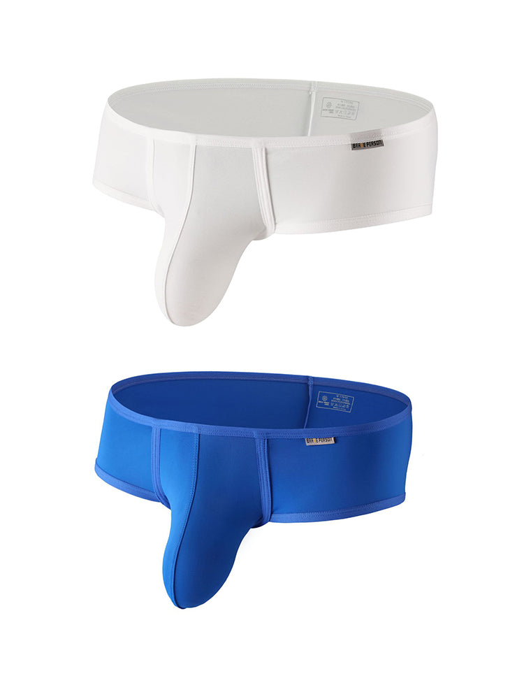 2 Pack Men's Low-Rise Contoured Pouch Stretch Fit Sporty Cut Trunks | dmunderwear detail image 2