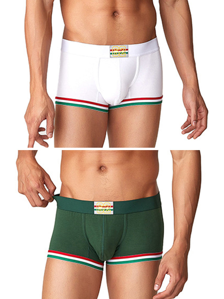 2 Pack Men's Low-Rise Cotton Boxer Briefs | dmunderwear detail image 12