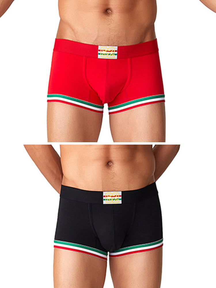 2 Pack Men's Low-Rise Cotton Boxer Briefs | dmunderwear detail image 17