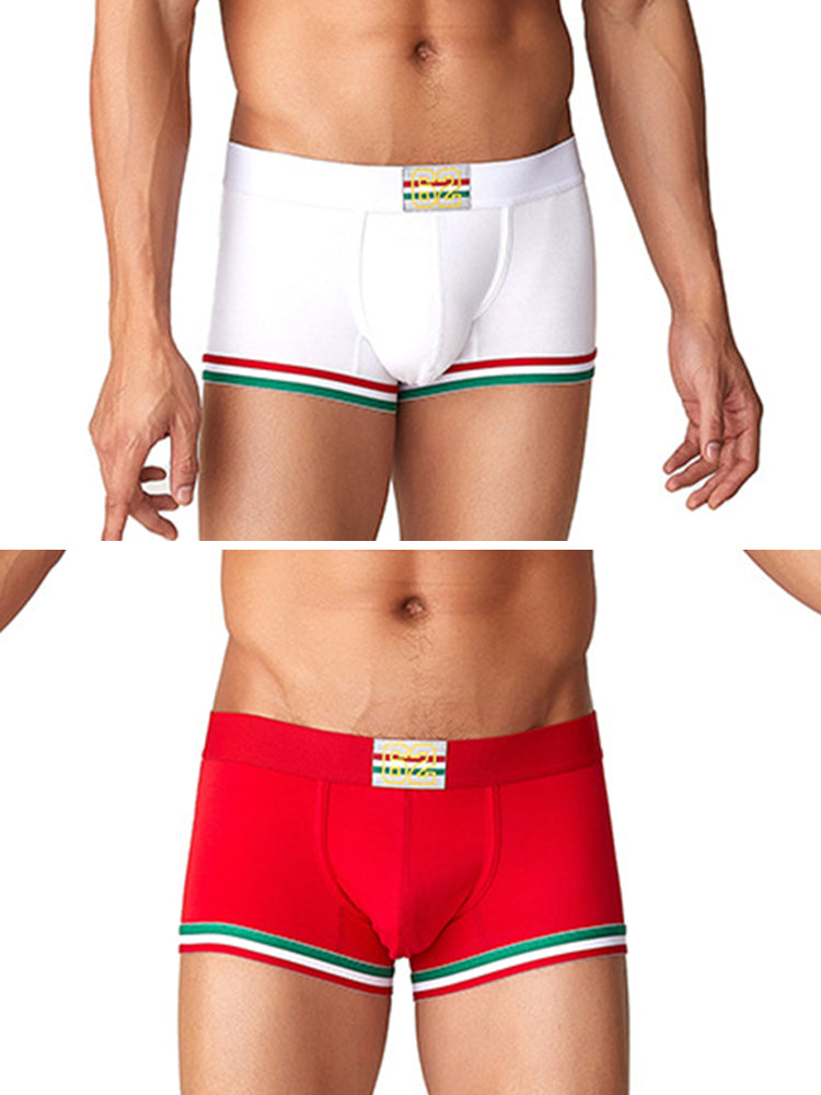 2 Pack Men's Low-Rise Cotton Boxer Briefs | dmunderwear detail image 2
