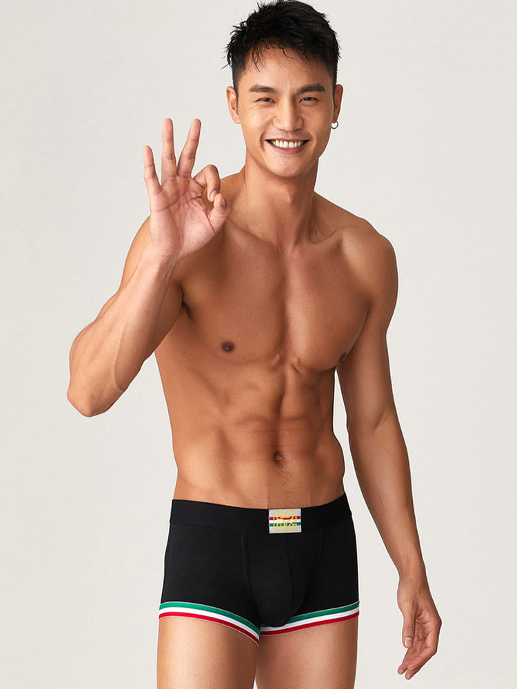2 Pack Men's Low-Rise Cotton Boxer Briefs | dmunderwear detail image 20