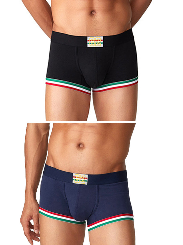 2 Pack Men's Low-Rise Cotton Boxer Briefs | dmunderwear detail image 7