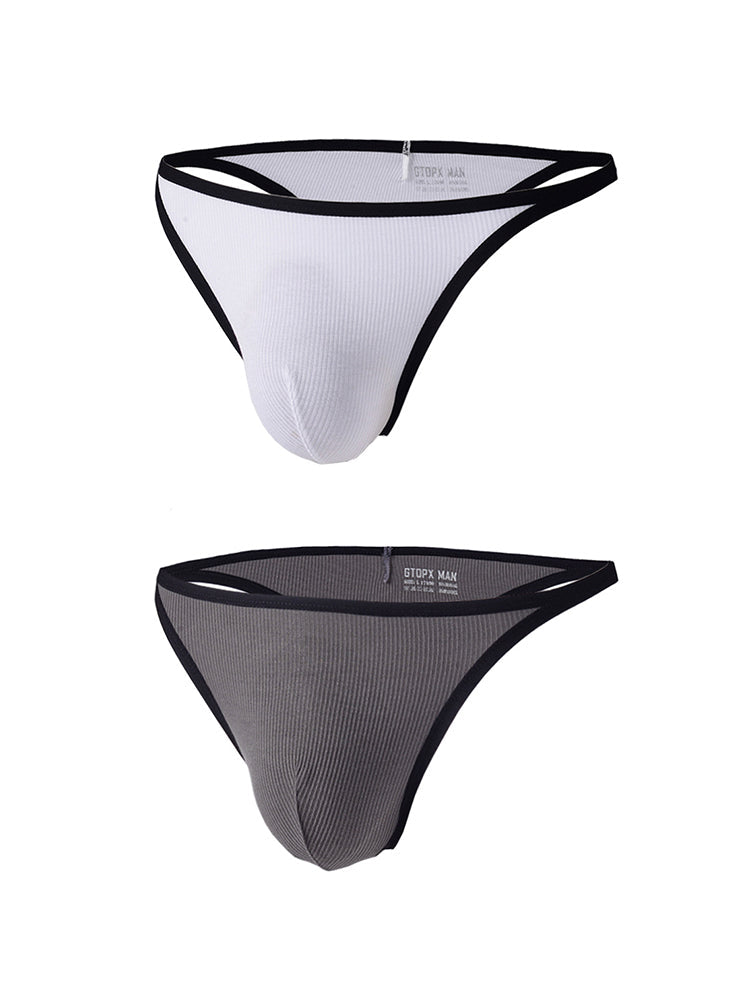 2 Pack Men's Low-Rise Eco-Friendly Lightweight Thong | dmunderwear detail image 2