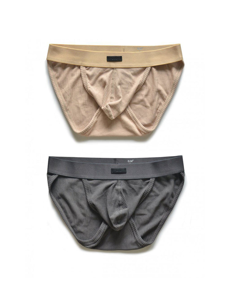 2 Pack Men's Low-rise High-cut Solid Briefs | dmunderwear detail image 17
