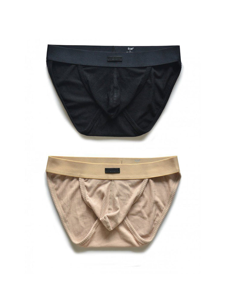 2 Pack Men's Low-rise High-cut Solid Briefs | dmunderwear detail image 7