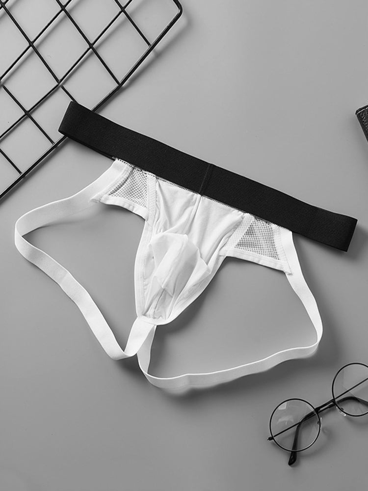 2 Pack Men's Low-Rise Ice Silk Breathable Mesh Jockstrap | dmunderwear detail image 10