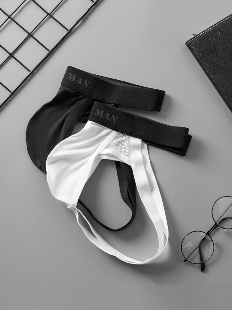 2 Pack Men's Low-Rise Ice Silk Breathable Mesh Jockstrap | dmunderwear detail image 12
