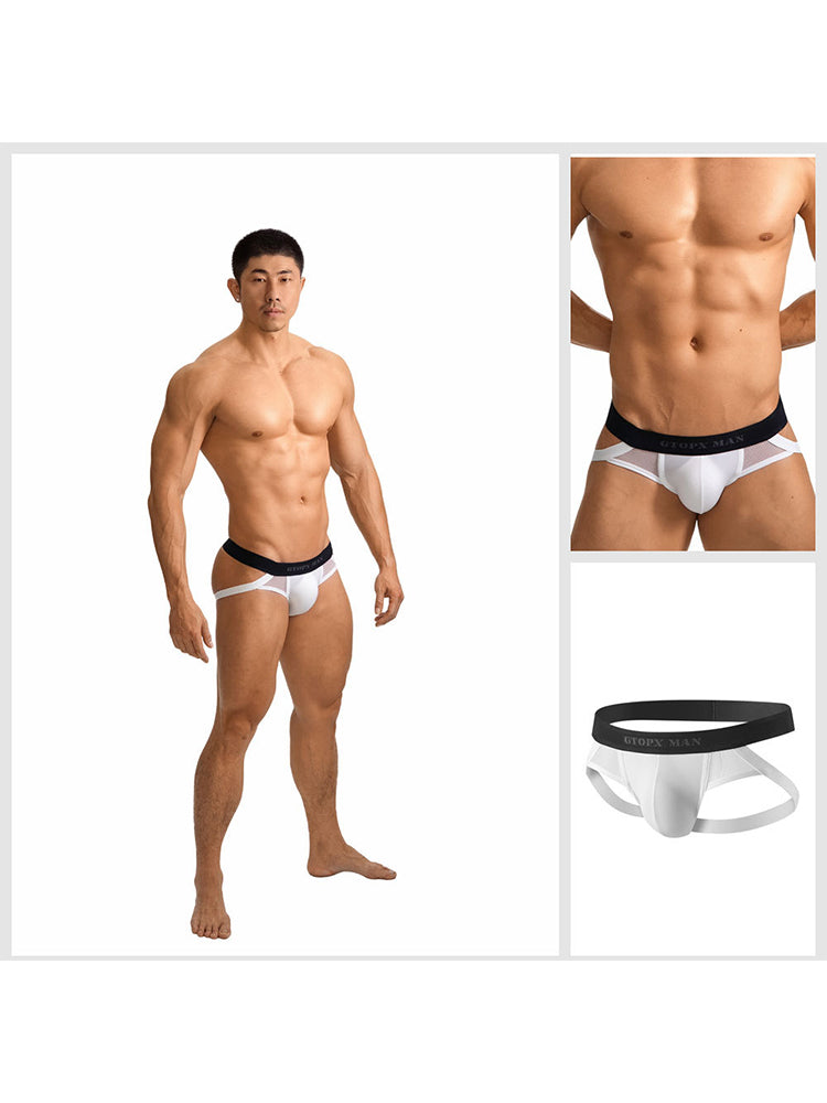 2 Pack Men's Low-Rise Ice Silk Breathable Mesh Jockstrap | dmunderwear detail image 17