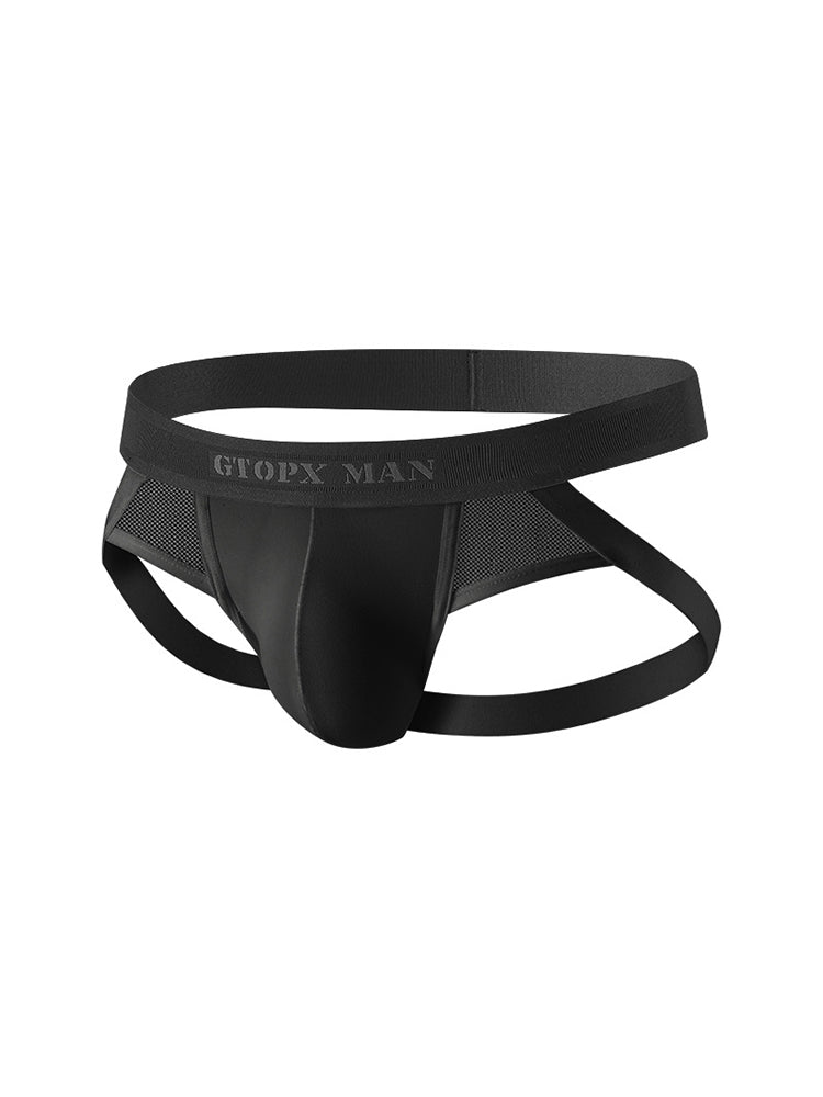 2 Pack Men's Low-Rise Ice Silk Breathable Mesh Jockstrap | dmunderwear detail image 19