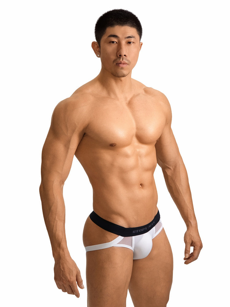 2 Pack Men's Low-Rise Ice Silk Breathable Mesh Jockstrap | dmunderwear detail image 3