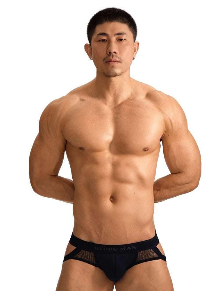 2 Pack Men's Low-Rise Ice Silk Breathable Mesh Jockstrap | dmunderwear detail image 4