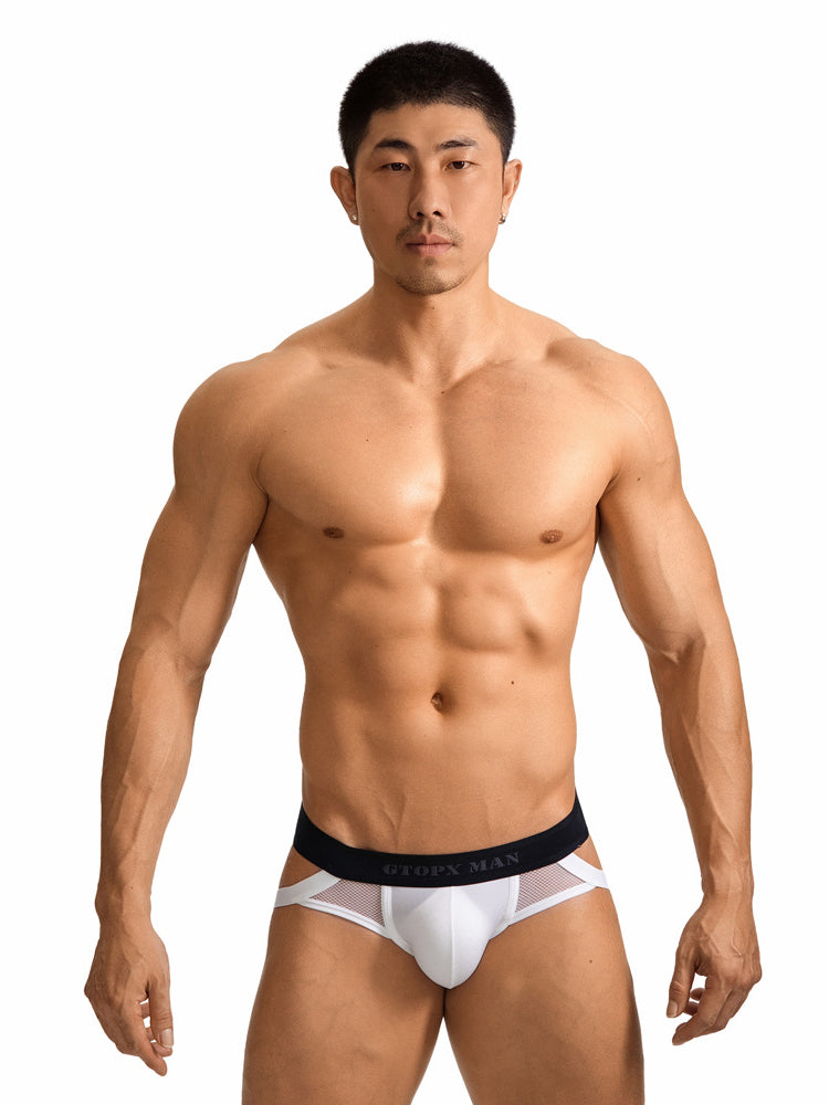 2 Pack Men's Low-Rise Ice Silk Breathable Mesh Jockstrap | dmunderwear detail image 5