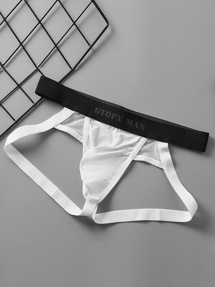 2 Pack Men's Low-Rise Ice Silk Breathable Mesh Jockstrap | dmunderwear detail image 7