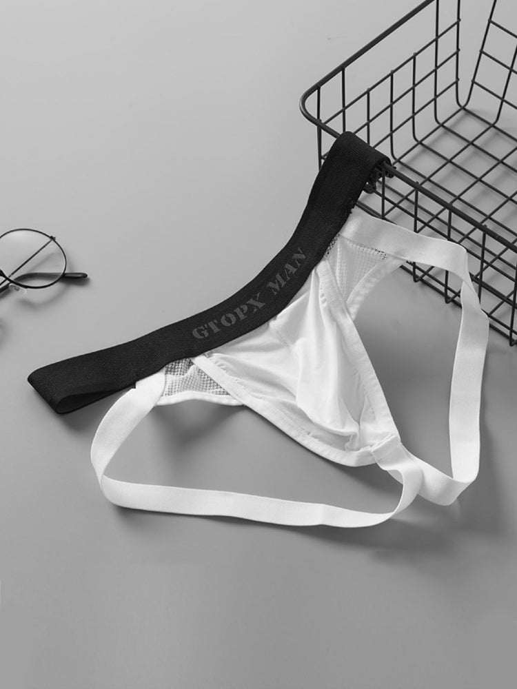 2 Pack Men's Low-Rise Ice Silk Breathable Mesh Jockstrap | dmunderwear detail image 9