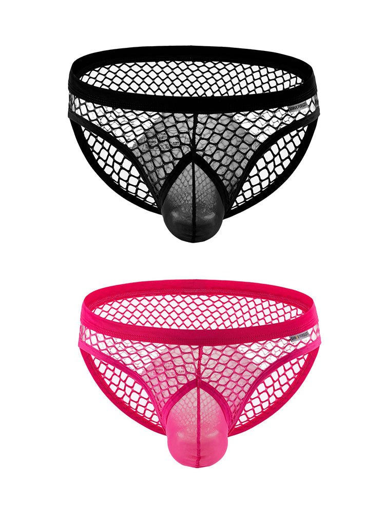 2 Pack Men's Low-Rise Mesh Breathable Bikini | dmunderwear detail image 12