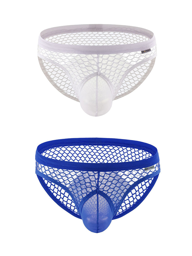 2 Pack Men's Low-Rise Mesh Breathable Bikini | dmunderwear detail image 17
