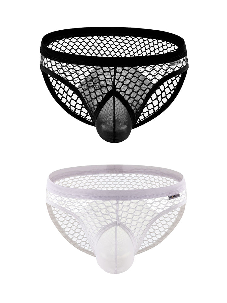 2 Pack Men's Low-Rise Mesh Breathable Bikini | dmunderwear detail image 2