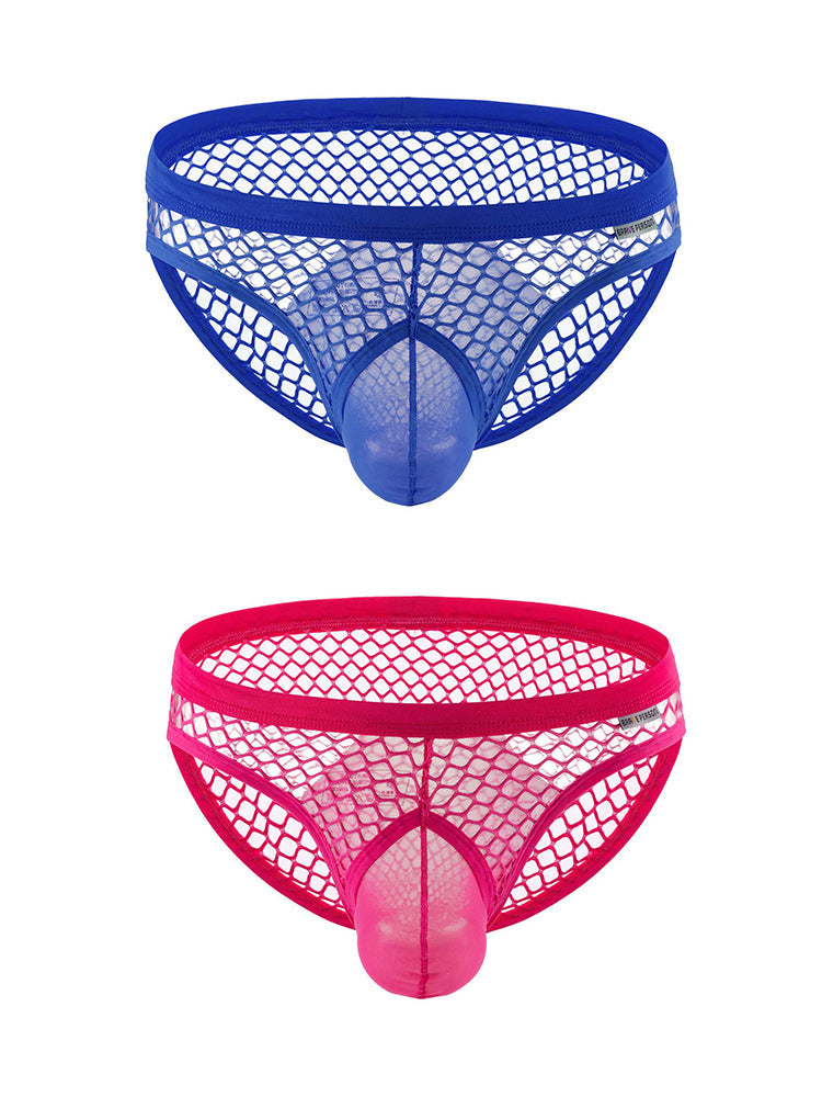 2 Pack Men's Low-Rise Mesh Breathable Bikini | dmunderwear detail image 7