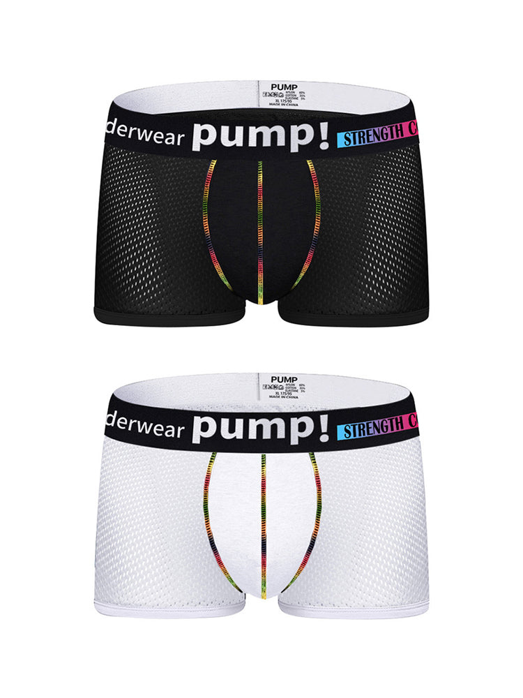2 Pack Men's Athletic Mesh Trunks with Sculpted Pouch and Stretch Fit | dmunderwear detail image 2
