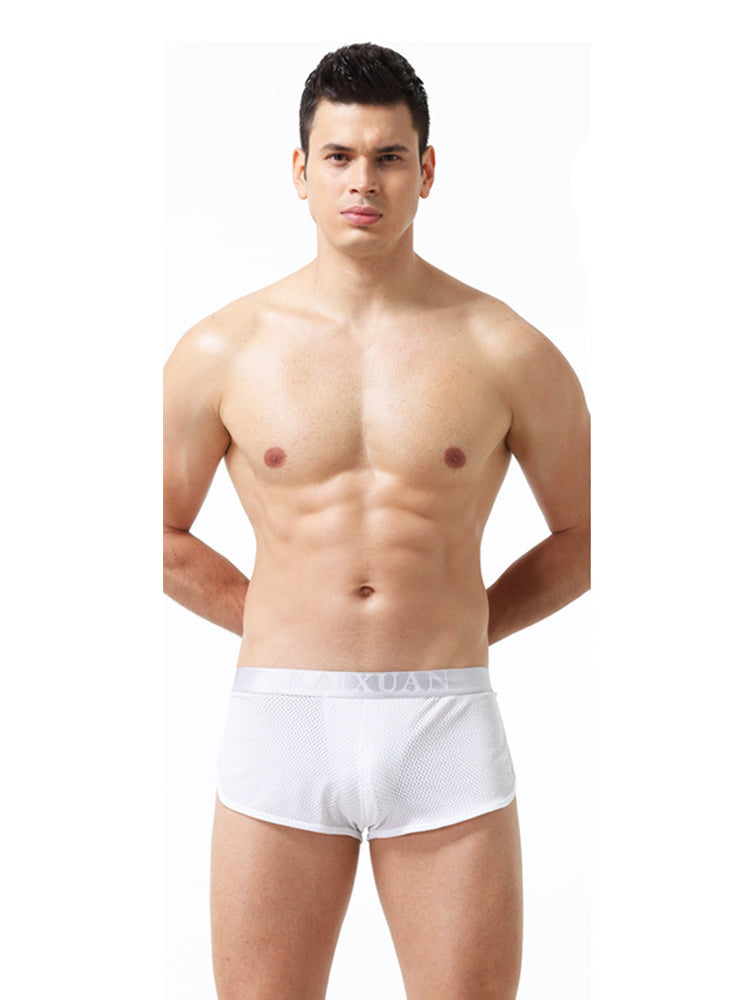 2 Pack Men's Low-Rise Mesh Breathable Home Comfort Antibacterial Trunks | dmunderwear