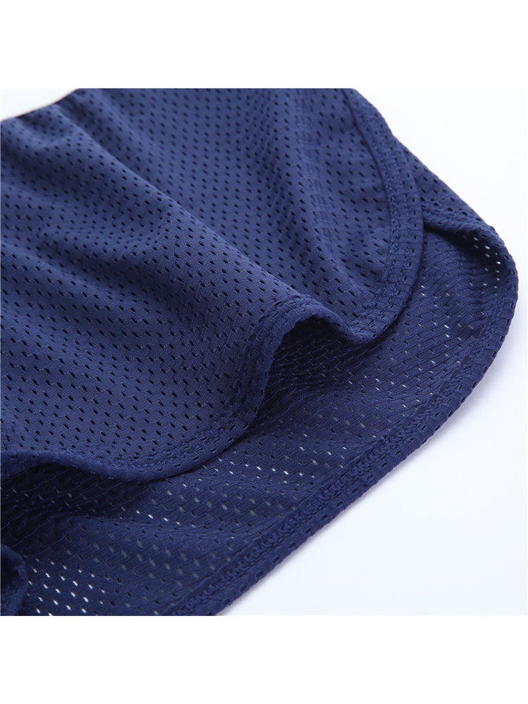 2 Pack Men's Low-Rise Mesh Breathable Home Comfort Antibacterial Trunks | dmunderwear detail image 10