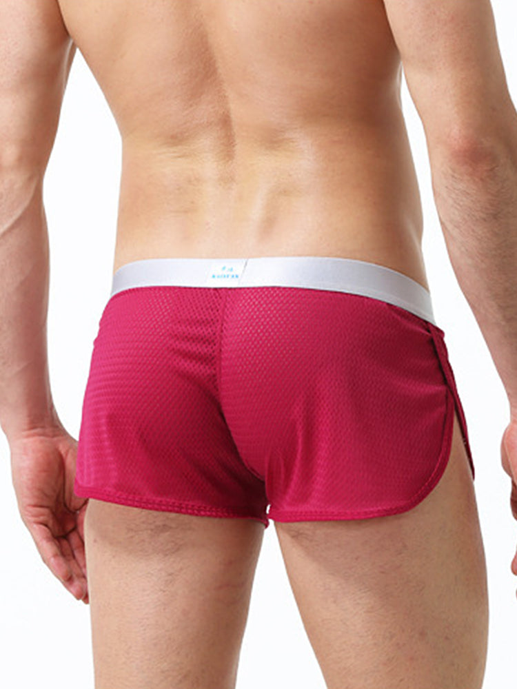 2 Pack Men's Low-Rise Mesh Breathable Home Comfort Antibacterial Trunks | dmunderwear detail image 15